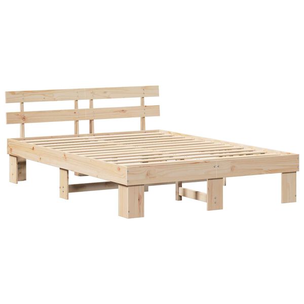 vidaXL Σκελετός Κρεβατιού Καφέ 160 x 200 cm Μασίφ ξύλο πεύκου