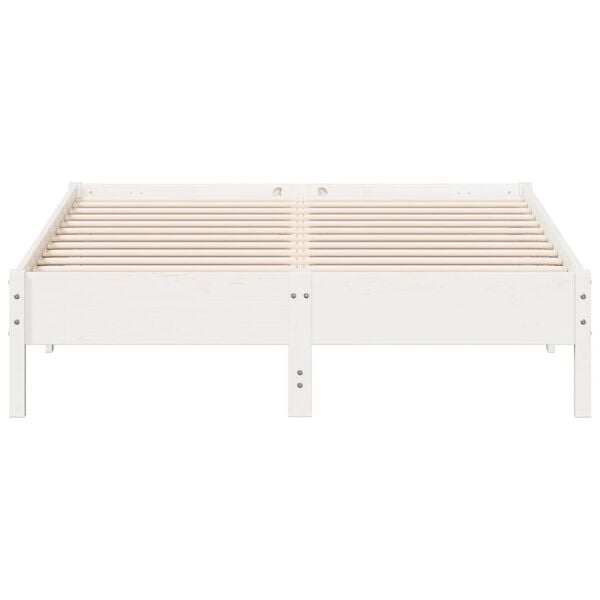vidaXL Σκελετός Κρεβ. Χωρίς Στρώμα Λευκό 160x200 εκ Μασίφ Πεύκο