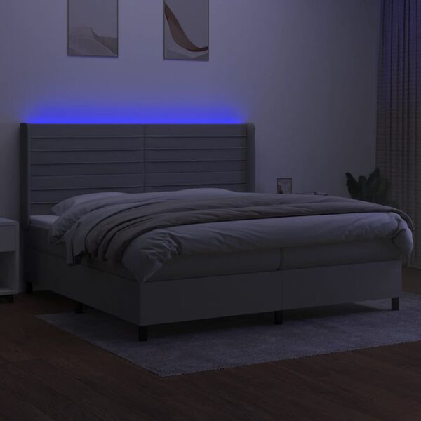 vidaXL &Kappa;&rho;&epsilon;&beta;ά&tau;&iota; Boxspring &mu;&epsilon; &Sigma;&tau;&rho;ώ&mu;&alpha; & LED &Alpha;&nu;.&Gamma;&kappa;&rho;&iota; 200x200&epsilon;&kappa;. &Upsilon;&phi;&alpha;&sigma;&mu;ά&tau;&iota;&nu;&omicron;