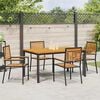 vidaXL Σέτ φαγητού για κήπο 5 pcs Μαύρο 150 x 90 x 75 cm