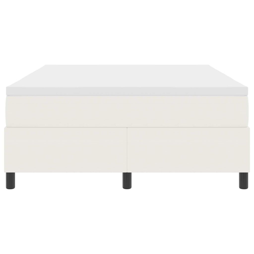 vidaXL Κρεβάτι Box Spring με Στρώμα σε Κρεμ - 140 x 200 εκ - Κόρντουρα