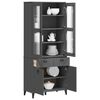 vidaXL Ντουλάπι Ψηλό VIKEN Ανθρακί Γκρι 80x40x190εκ. Μασίφ Ξύλο Πεύκου