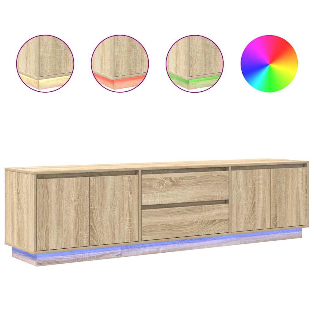 vidaXL Έπιπλο Τηλεόρασης με LED Sonoma Δρυς 193,5x41x50 εκ.