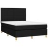 vidaXL Κρεβάτι Boxspring με Στρώμα & LED Μαύρο 140x200 εκ. Υφασμάτινο