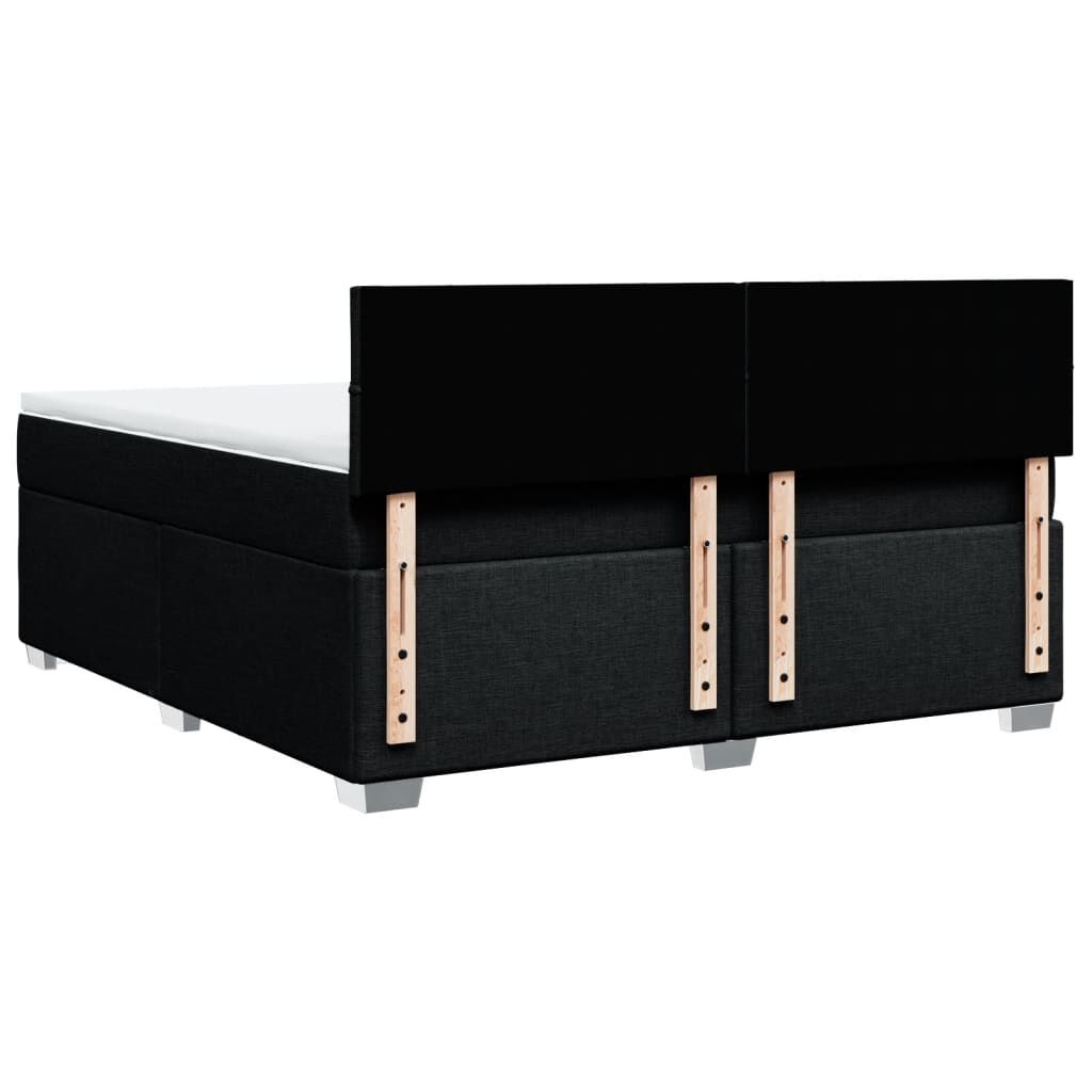 vidaXL Κρεβάτι Boxspring με Στρώμα Μαύρο 180x200 εκ. Υφασμάτινο