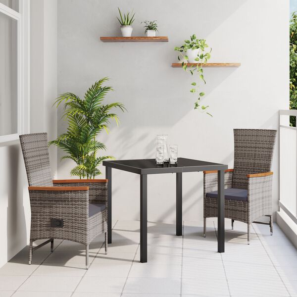vidaXL Καρέκλες Εξωτερικού Χώρου με μαξιλάρι 5 pcs Γκρι Σκούρο Γκρι
