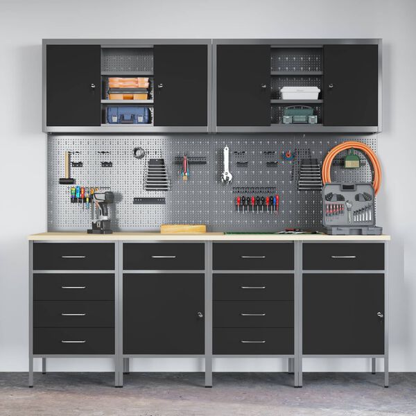 vidaXL &Nu;&tau;&omicron;&upsilon;&lambda;ά&pi;&alpha; &Epsilon;&rho;&gamma;&alpha;&sigma;ί&alpha;&sigmaf; 10 pcs &Mu;&alpha;ύ&rho;&omicron; &Mu;&eta;&chi;&alpha;&nu;&iota;&sigma;&mu;έ&nu;&omicron; &xi;ύ&lambda;&omicron; &kappa;&alpha;&iota; &alpha;&tau;&sigma;ά&lambda;&iota;