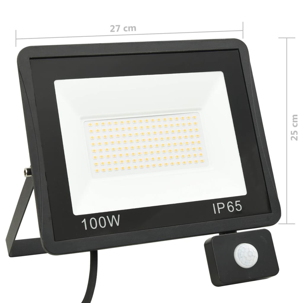 vidaXL Προβολέας LED με Αισθητήρα Ψυχρό Λευκό 100 W