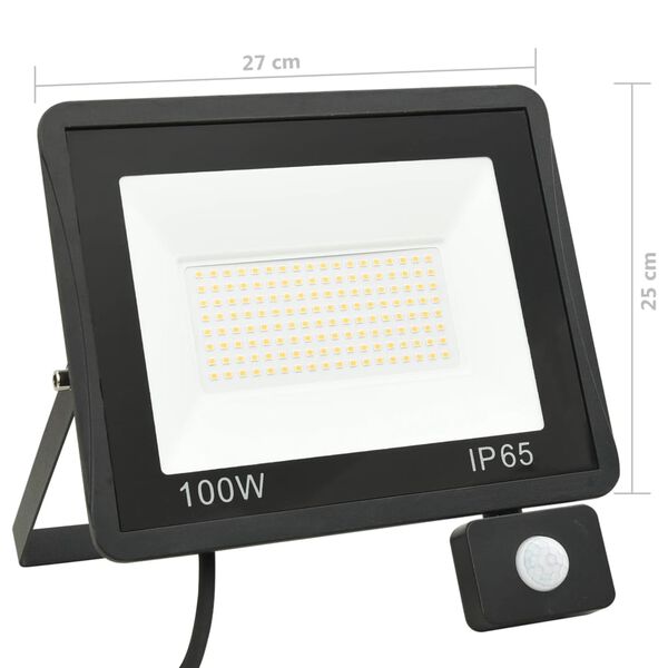 vidaXL Προβολέας LED με Αισθητήρα Ψυχρό Λευκό 100 W
