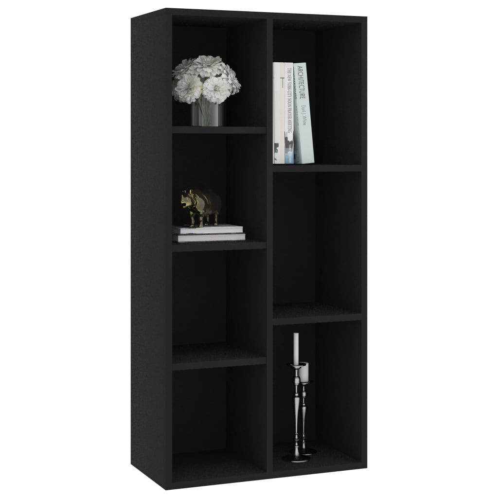 vidaXL Βιβλιοθήκη Μαύρη 50 x 25 x 106 εκ. από Επεξ. Ξύλο