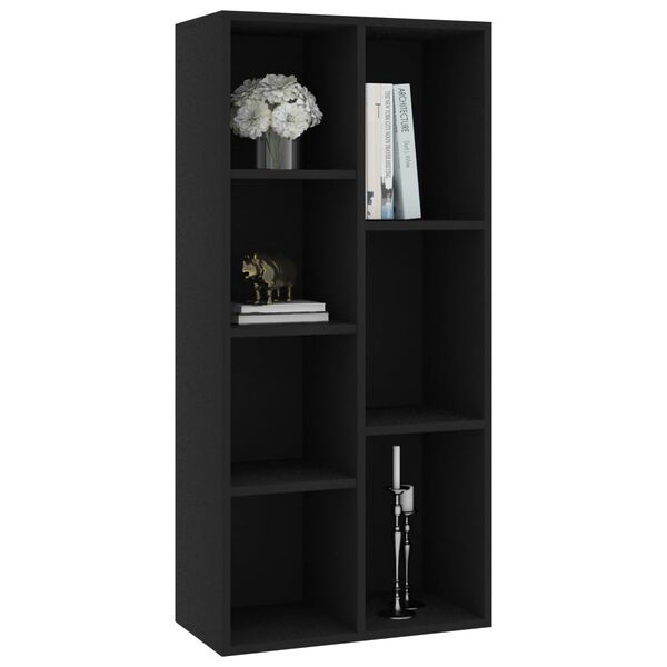 vidaXL Βιβλιοθήκη Μαύρη 50 x 25 x 106 εκ. από Επεξ. Ξύλο