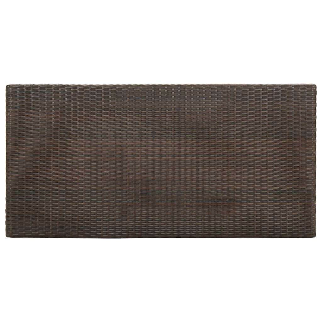 vidaXL Τραπέζι Μπαρ με Ράφια Καφέ 120x60x110 εκ. από Συνθετικό Ρατάν