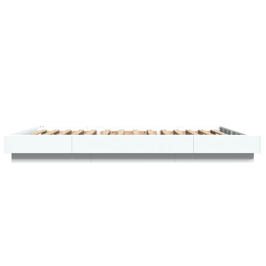 vidaXL Πλαίσιο Κρεβατιού με Φώτα LED Λευκό 120x200 εκ.Επεξ. Ξύλο