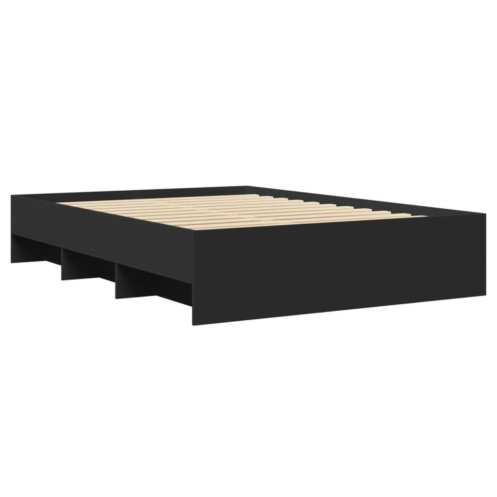 vidaXL Πλαίσιο Κρεβατιού Μαύρο 140x200 εκ. Επεξεργ. Ξύλο