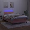 vidaXL &Kappa;&rho;&epsilon;&beta;ά&tau;&iota; Boxspring &mu;&epsilon; &Sigma;&tau;&rho;ώ&mu;&alpha; & LED &Rho;&omicron;&zeta; 120x200 &epsilon;&kappa;. &Beta;&epsilon;&lambda;&omicron;ύ&delta;&iota;&nu;&omicron;