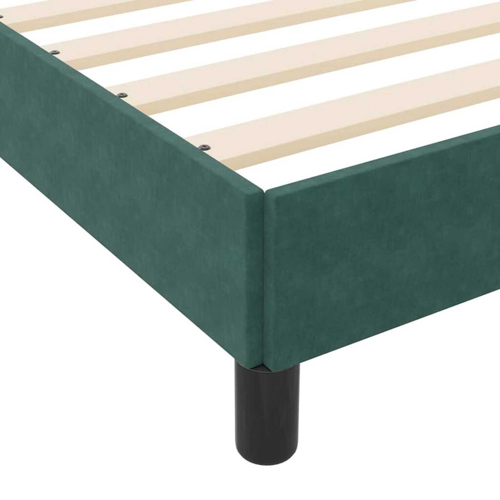 vidaXL Κρεβάτι box spring με στρώμα Σκούρο Πράσινο 80 x 200 cm Βελούδο