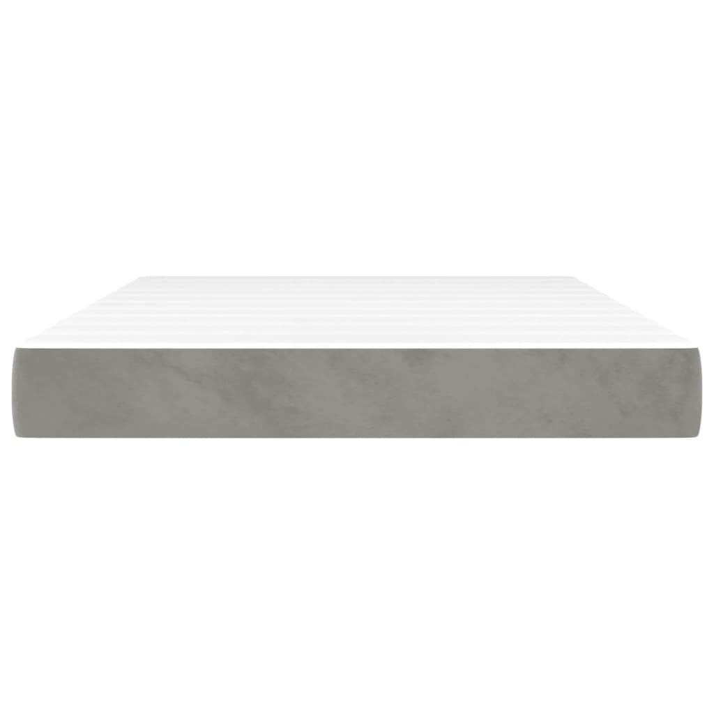 vidaXL Στρώμα με Pocket Springs Ανοιχτό Γκρι 140x200x20 εκ. Βελούδινο
