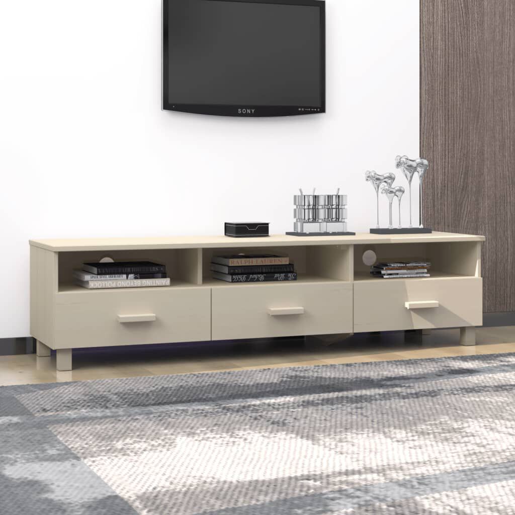 vidaXL Έπιπλο Τηλεόρασης HAMAR Μελί 158x40x40 εκ. Μασίφ Ξύλο Πεύκου