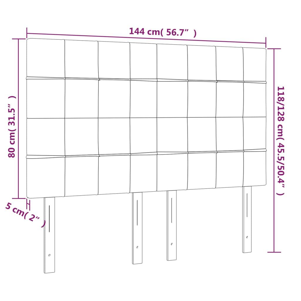 vidaXL Κεφαλάρια Κρεβατιού 4 τεμ. Αν. Γκρι 72x5x78/88 εκ. Βελούδινα