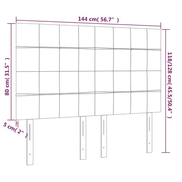 vidaXL Κεφαλάρια Κρεβατιού 4 τεμ. Αν. Γκρι 72x5x78/88 εκ. Βελούδινα