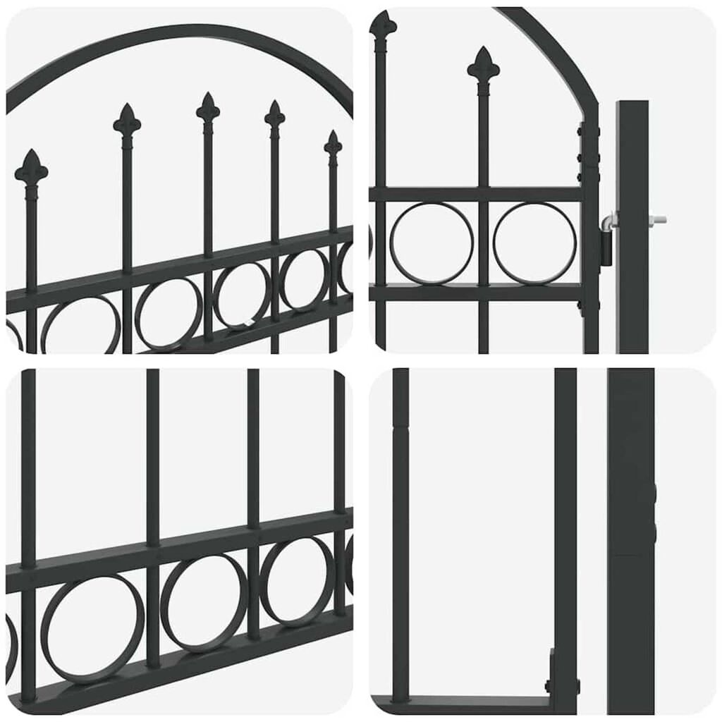 vidaXL Πύλη Φράχτη Γκρι 100 x 125 cm Ατσάλι με Επικάλυψη Πούδρας