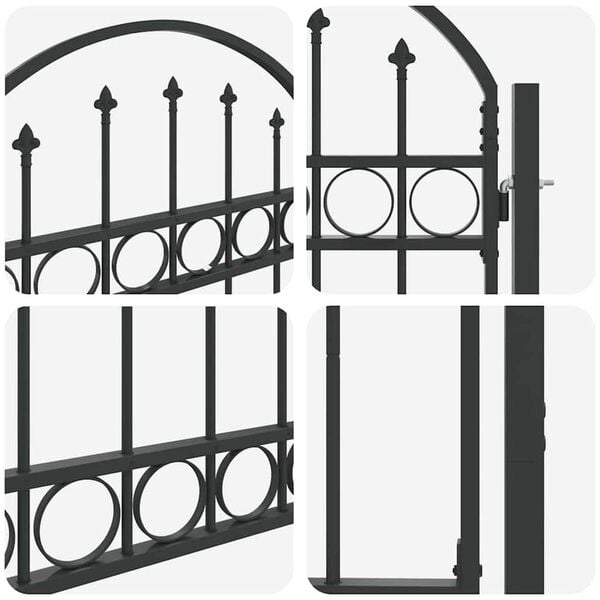 vidaXL Πύλη Φράχτη Γκρι 100 x 125 cm Ατσάλι με Επικάλυψη Πούδρας