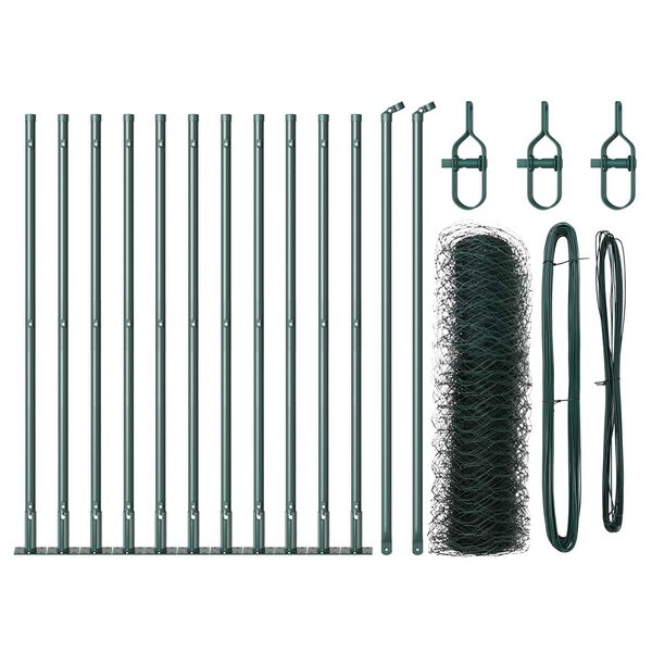 vidaXL Στύλος Περιφράξεων Πράσινο 25 x 0,4 μ. (50 χλστ πλέγμα)