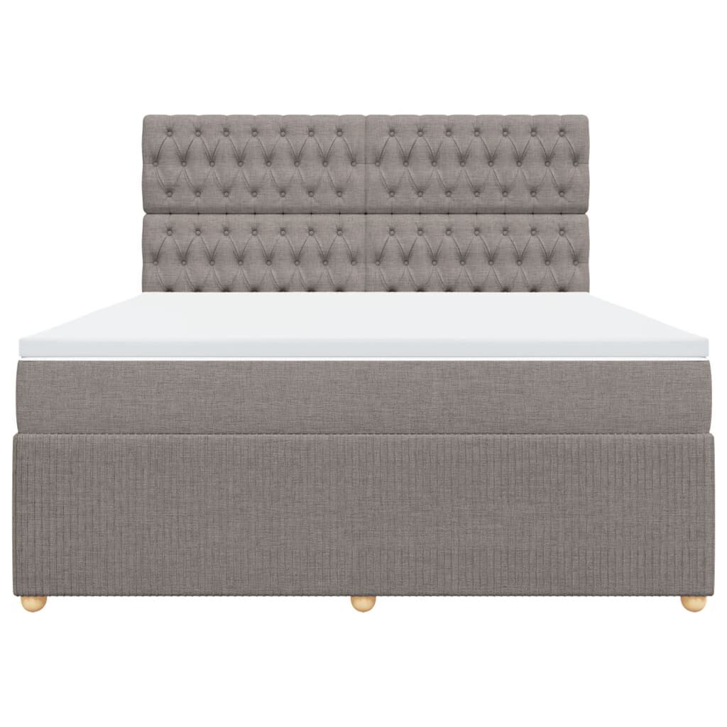 vidaXL Κρεβάτι Boxspring με Στρώμα Taupe 180x200 εκ. Υφασμάτινο