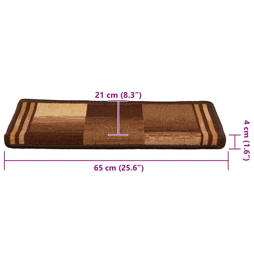 vidaXL Πατάκια Σκάλας Αυτοκόλλητα 5 τεμ. Καφέ 65x21x4 εκ.