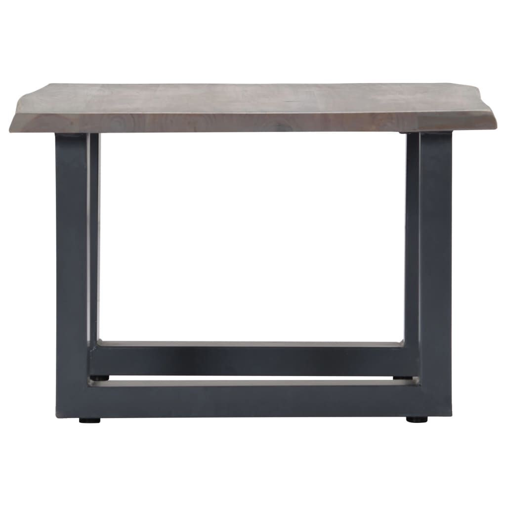 vidaXL Τραπεζάκι Σαλονιού Live Edge Γκρι 60x60x40 εκ. Ξύλο Ακακίας
