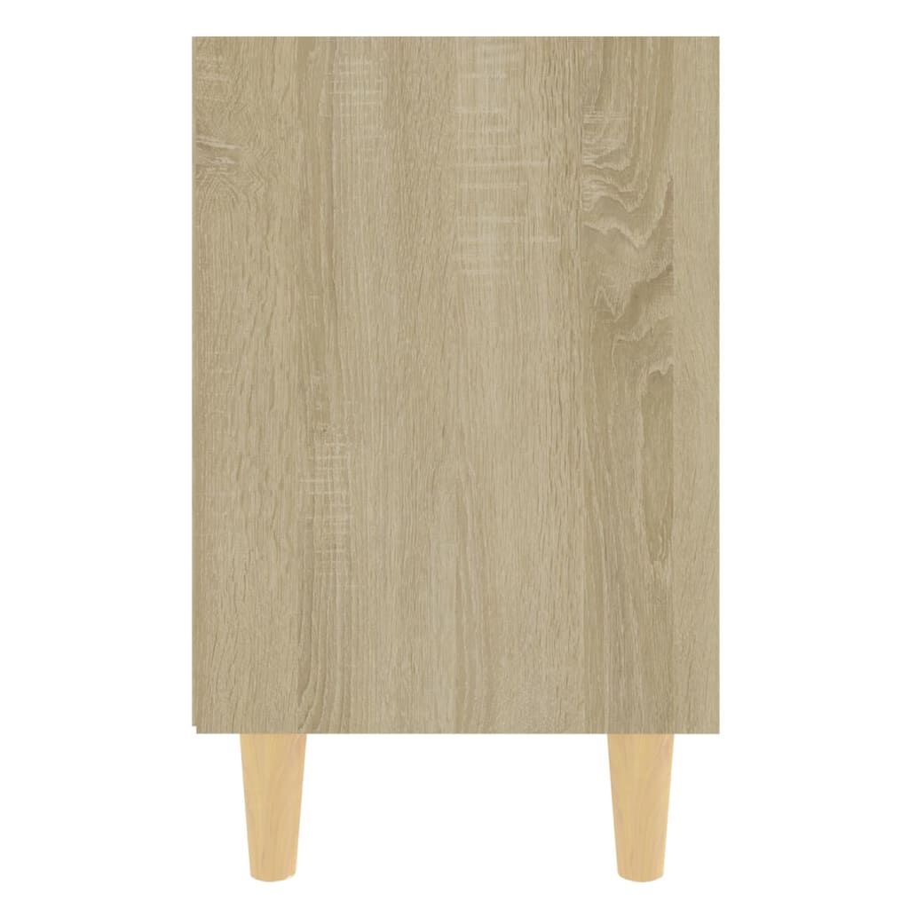 vidaXL Κομοδίνο Sonoma Δρυς 40 x 30 x 50 εκ. με Μασίφ Ξύλινα Πόδια