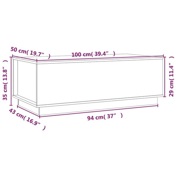 vidaXL Τραπεζάκι Σαλονιού Καφέ Μελί 100x50x35 εκ. Μασίφ Ξύλο Πεύκου