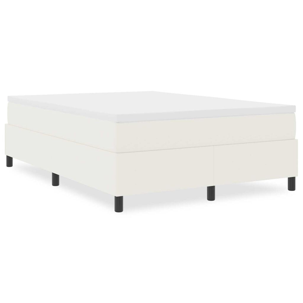 vidaXL Κρεβάτι Box Spring Κρεμ 140x200 εκ από ύφασμα καμπαρντίνα