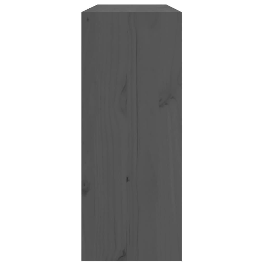 vidaXL Κάβα Κρασιών Γκρι 62 x 25 x 62 εκ. από Μασίφ Ξύλο Πεύκου