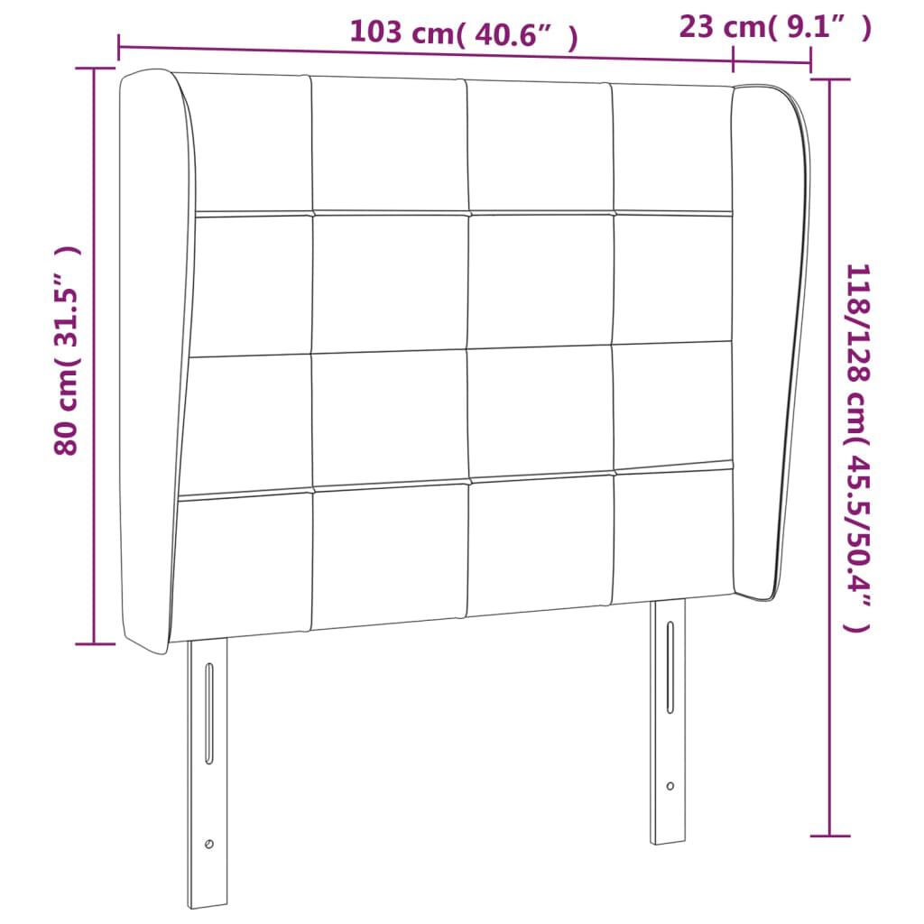 vidaXL Κεφαλάρι με Πτερύγια Μπλε 103x23x118/128 εκ. Υφασμάτινο