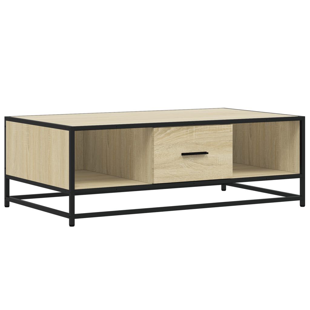 vidaXL Τραπεζάκι Σαλονιού Sonoma Δρυς 100x57x35εκ Επεξ. Ξύλο + Μέταλλο