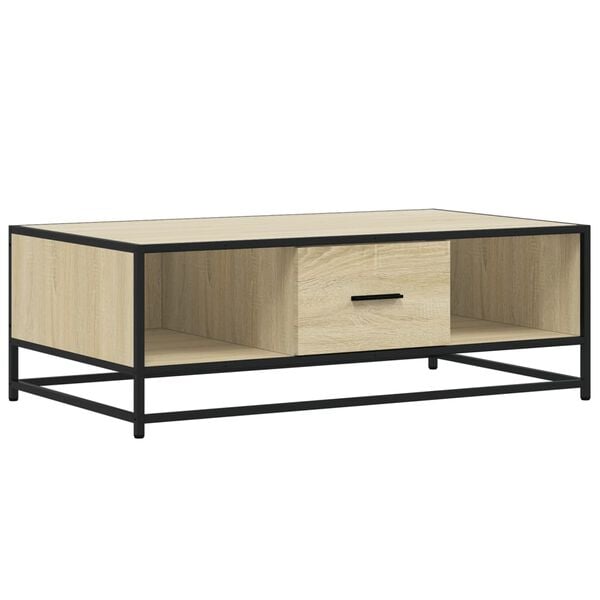 vidaXL Τραπεζάκι Σαλονιού Sonoma Δρυς 100x57x35εκ Επεξ. Ξύλο + Μέταλλο