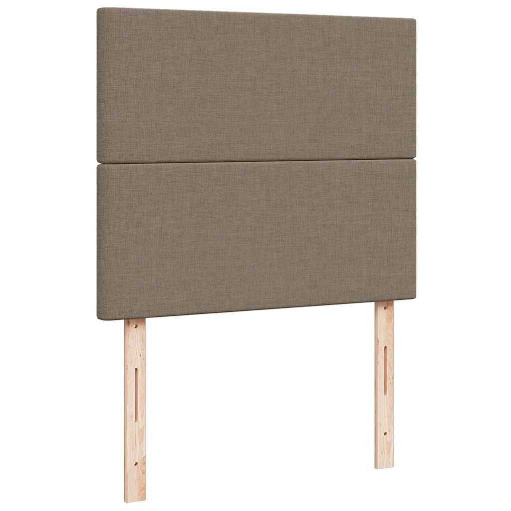 vidaXL Κρεβάτι Boxspring με Στρώμα & LED Taupe 120x190 εκ. Υφασμάτινο