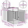 vidaXL Σπιτάκι Σκύλου με Αυλή Αν. Γκρι 110x201x110 εκ. Γαλβαν. Χάλυβας