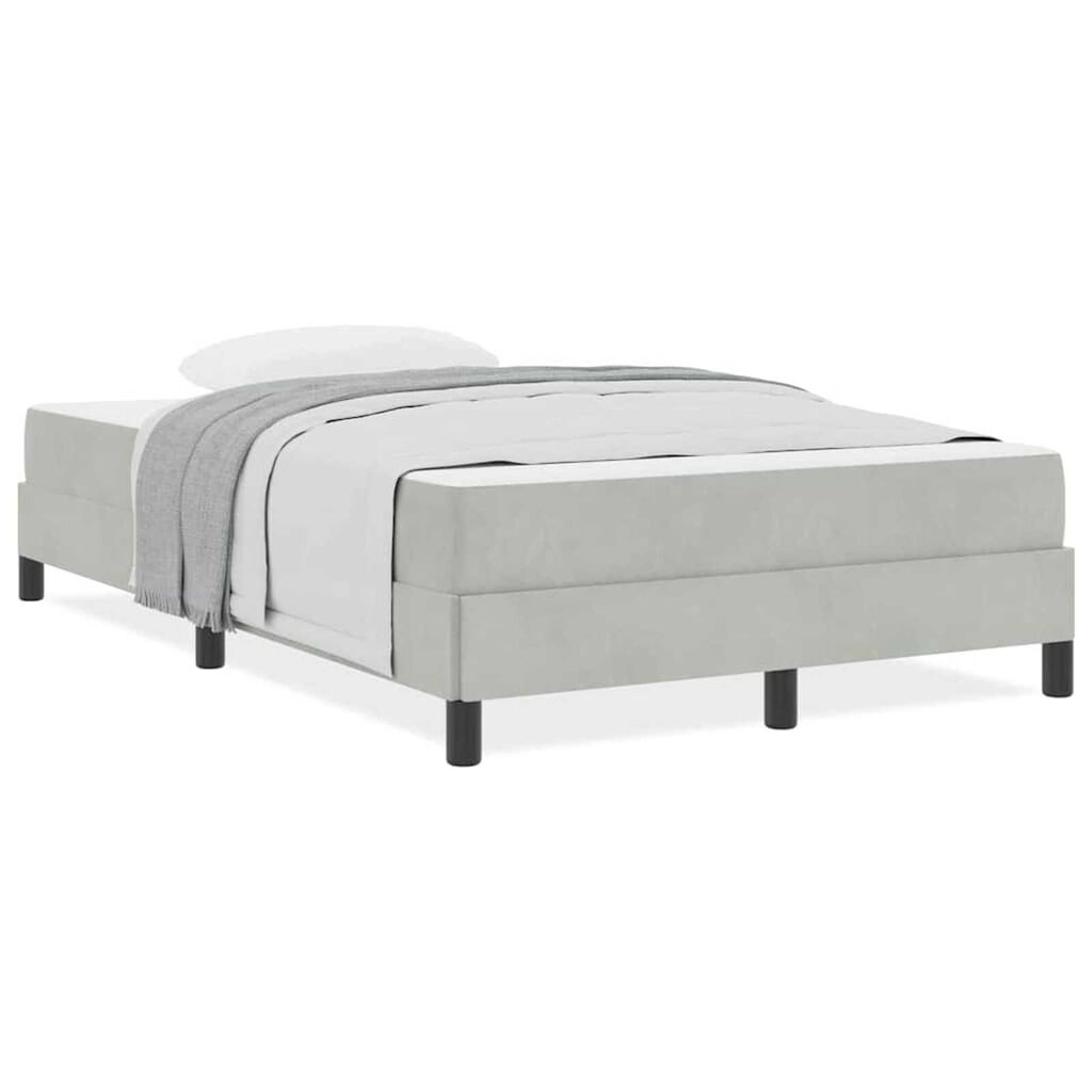 vidaXL Κρεβάτι box spring με στρώμα Ανοιχτό γκρι 120 x 190 cm Βελούδο