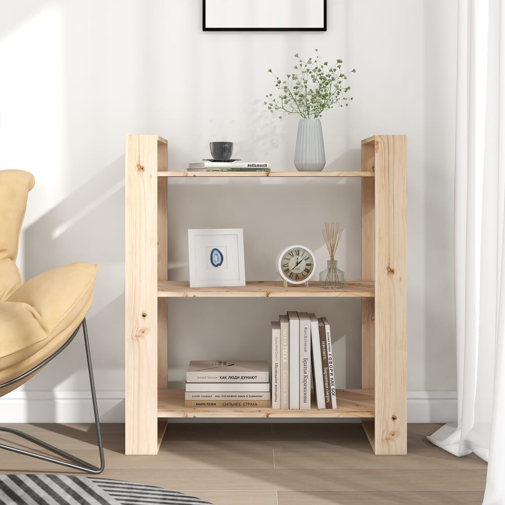 vidaXL Βιβλιοθήκη/Διαχωριστικό Χώρου 80x35x91 εκ. Μασίφ Ξύλο Πεύκου