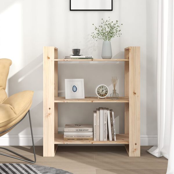 vidaXL Βιβλιοθήκη/Διαχωριστικό Χώρου 80x35x91 εκ. Μασίφ Ξύλο Πεύκου