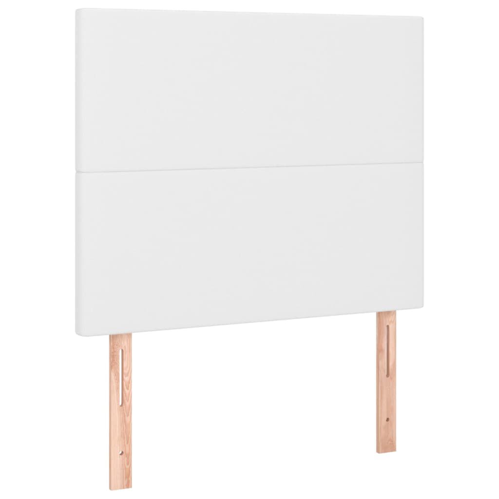 vidaXL Κρεβάτι Boxspring με Στρώμα Λευκό 100x200εκ.από Συνθετικό Δέρμα