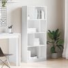 vidaXL Βιβλιοθήκη Λευκή 57 x 28,5 x 141 εκ. από Επεξεργασμένο Ξύλο
