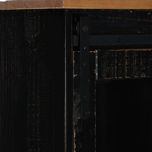 vidaXL Sideboard HALDEN με συρόμενη πόρτα Μαύρο 80x40x80 cm