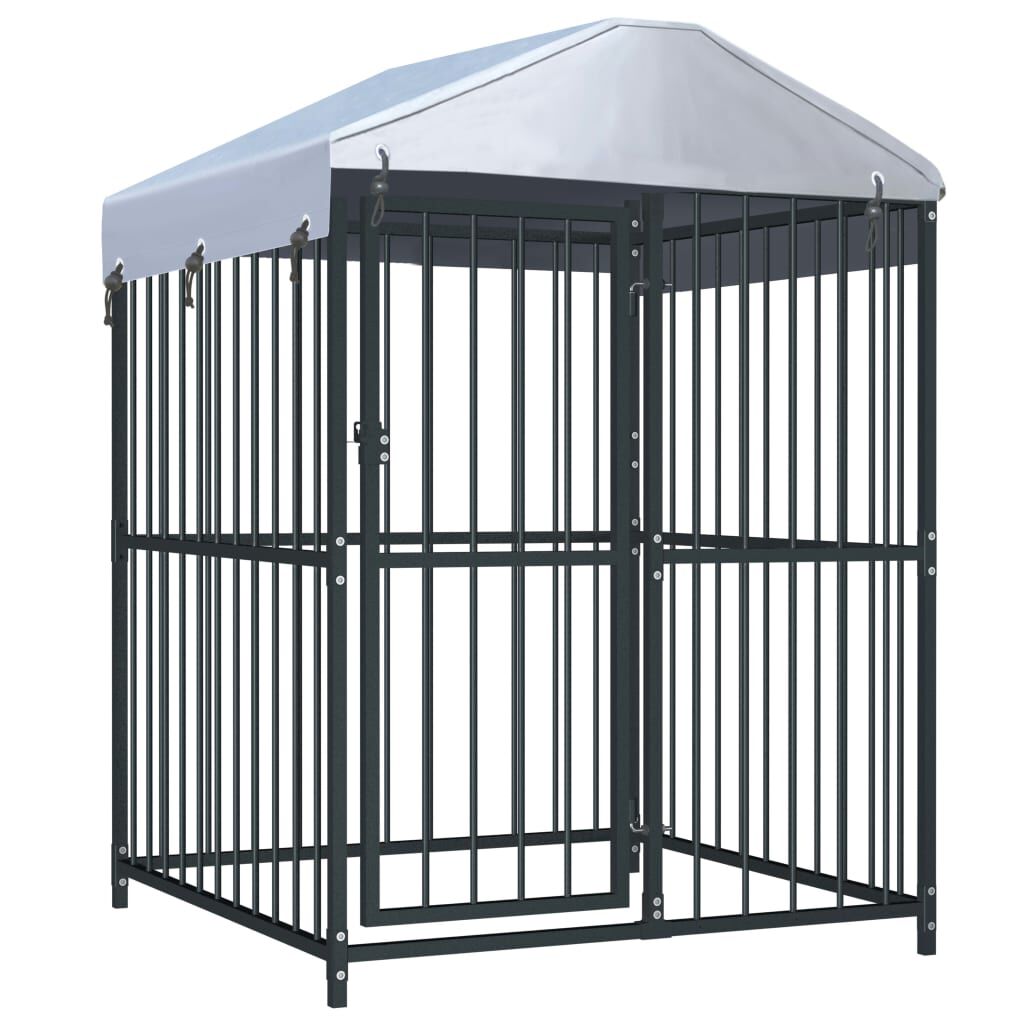 vidaXL Κλουβί Σκύλου Εξωτερικού Χώρου 120 x 120 x 150 εκ. με Στέγαστρο