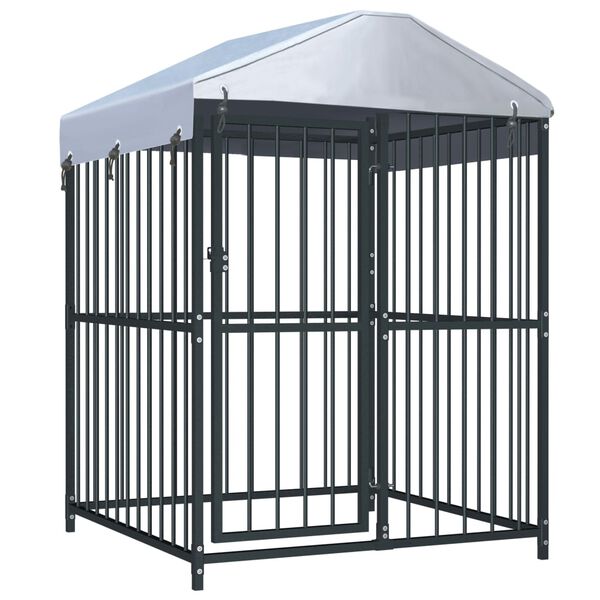 vidaXL Κλουβί Σκύλου Εξωτερικού Χώρου 120 x 120 x 150 εκ. με Στέγαστρο