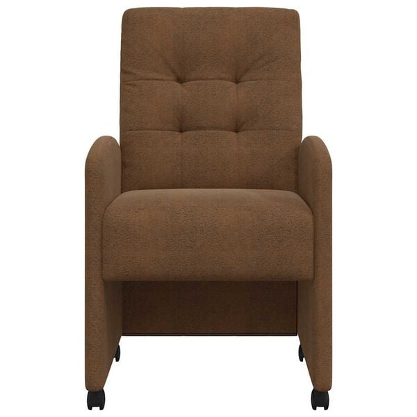 vidaXL Καρέκλες φαγητού 2 pcs Καφέ 57 x 67 x 98 εκ Ψεύτικο σουέτ δέρμα