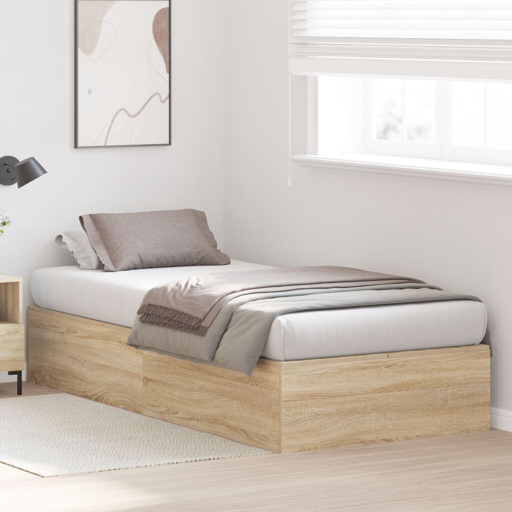 vidaXL Κρεβάτι αποθήκευσης με πλαίσιο Sonoma Oak 80x200 εκ