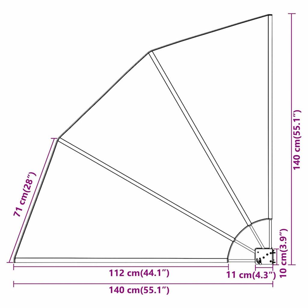 vidaXL Αδιάφανο σκίαστρο μπαλκονιού Άμμος 140 x 140 cm ύφασμα